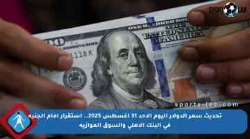 تحديث سعر الدولار اليوم الأحد 31 أغسطس 2025.. استقرار أمام الجنيه في البنك الأهلي والسوق الموازية